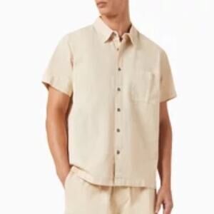 ONIS SUMMER DENIM SHIRT MENS SZ M YELLOW CREAM